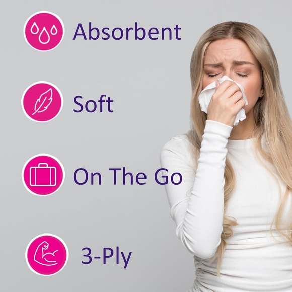 Brand New, Soft, Strong & Absorbent, 3-Ply, Pocket Tissues (10 Tissues) in White - Picture 2 of 15